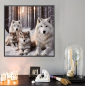 Preview: Diamond Painting Wolfsfamilie im Schneewald